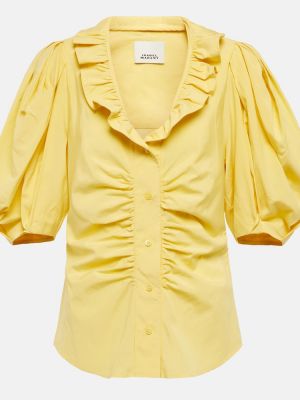 Bombažna svilena bluza Isabel Marant rumena