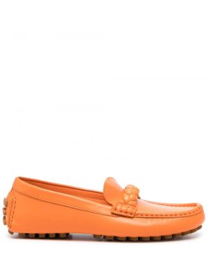 Bőr loafer Gianvito Rossi narancsszínű
