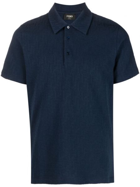 Žakarda kokvilnas polo krekls Fendi zils