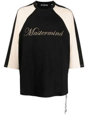 Βαμβακερή μπλούζα με κέντημα Mastermind World μαύρο
