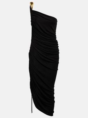 Платье миди Bottega Veneta черное