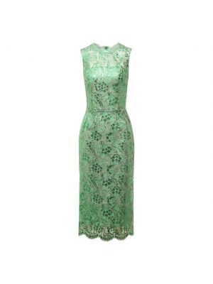Хлопковое платье Dolce & Gabbana Зеленое
