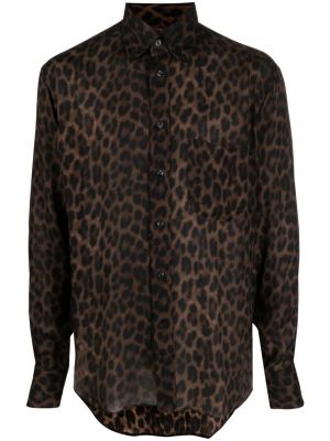 Seiden hemd mit print mit leopardenmuster Tom Ford