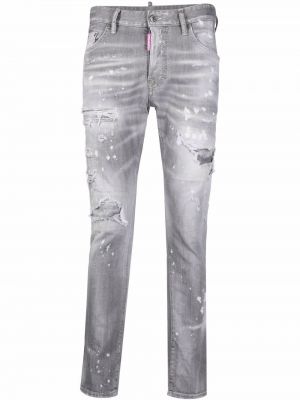 Slank nødlidende stretch jeans Dsquared2 grå