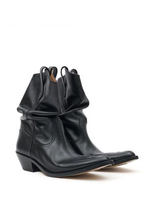 Kožené kotníkové boty Maison Margiela černé