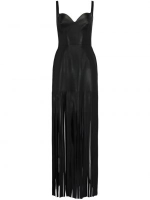 Kožené večerní šaty Alexander Mcqueen černé