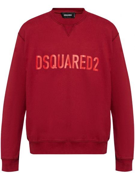 Painettu puuvilla collegepaita Dsquared2 punainen