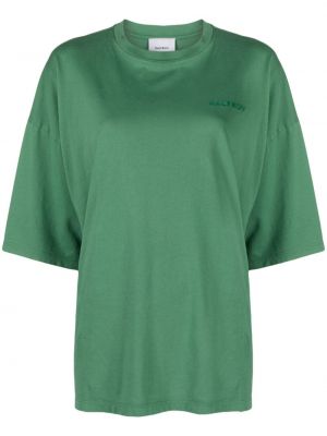 Haftowana koszulka bawełniana Halfboy zielona