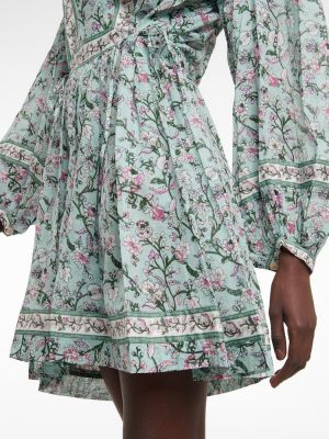 Mini vestido de algodón de flores Marant Etoile verde