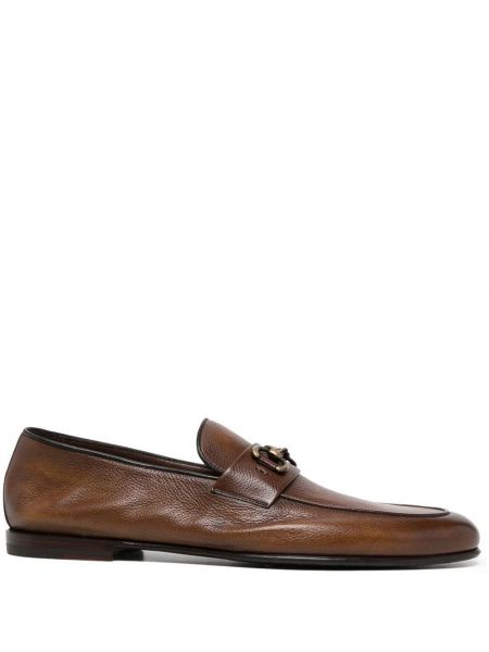 Skinn loafers Barrett brun