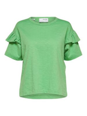 Tričko relaxed fit Selected Femme zelené