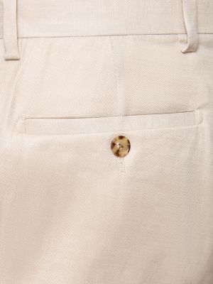 Lniane proste spodnie Lardini białe