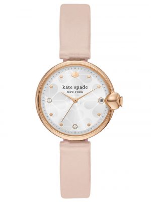 Кожаные часы с кожаным ремешком Kate Spade New York розовые