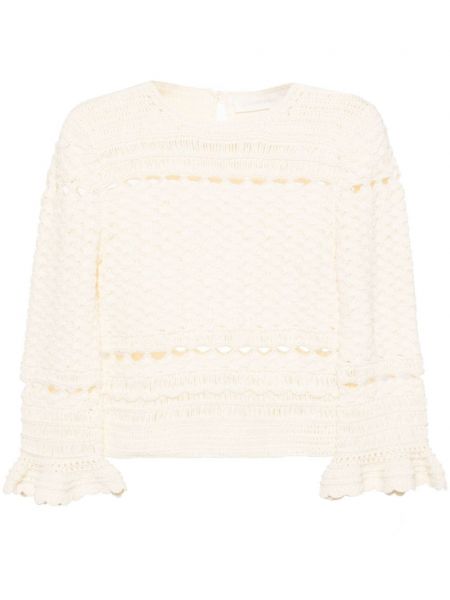 Дълъг пуловер Zimmermann бяло
