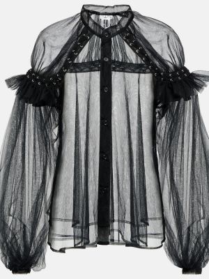 Bluză din tul Noir Kei Ninomiya negru
