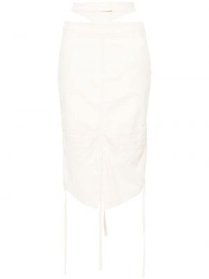 Pamučna midi suknja Andreadamo bijela
