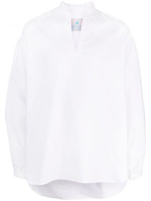 Καρό βαμβακερό πουκάμισο Chloe Nardin λευκό