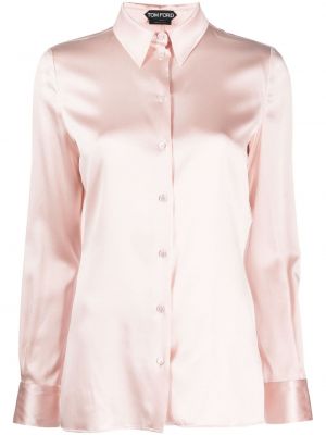 Selyem szatén gombolt ing Tom Ford - rózsaszín