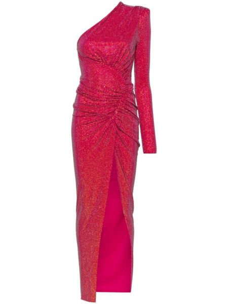 Robe de soirée à imprimé asymétrique en cristal Alexandre Vauthier rose