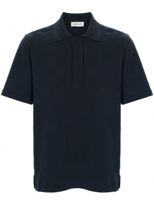 Памучна поло тениска Lanvin синьо