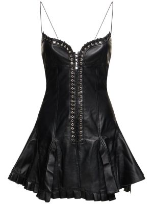 Kožené mini šaty Ludovic De Saint Sernin čierna