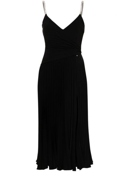 Плисирана коктейлна рокля без ръкави Nissa черно
