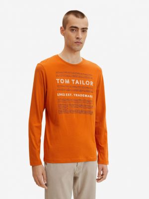 Tricou cu mânecă lungă Tom Tailor portocaliu