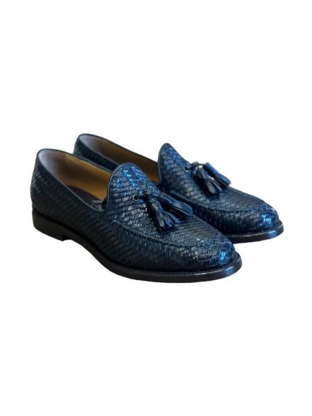 Loafers skórzane klasyczne retro Corvari niebieskie