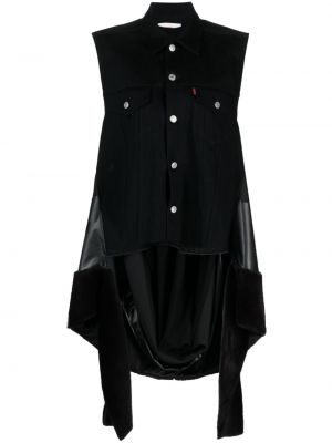 Drapovaný rifľová vesta Junya Watanabe čierna