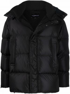 Péřový kabát Emporio Armani černý