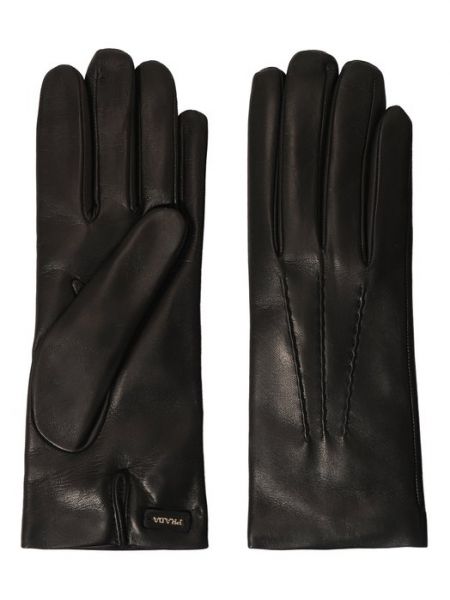 Кожаные перчатки Prada черные