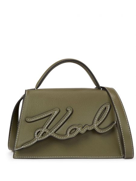 Sac bandoulière avec applique Karl Lagerfeld vert