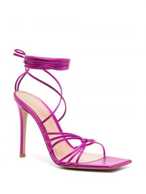 Kožené sandály Gianvito Rossi růžové