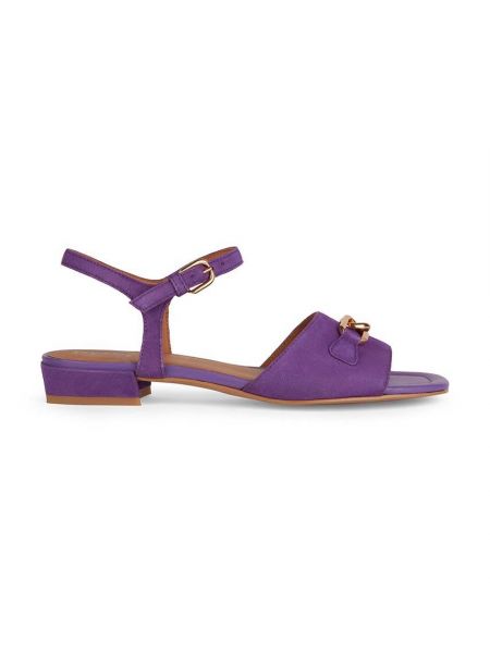 Sandale din piele cu toc Geox violet