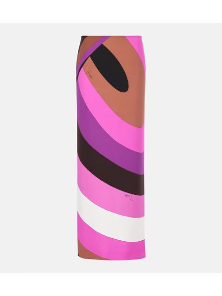 Maxi nederdel med print Pucci pink