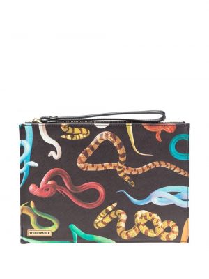Τσάντα με σχέδιο με μοτίβο φίδι Seletti μαύρο