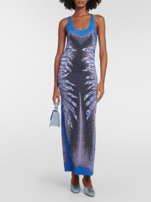 Dlouhé šaty s potlačou Y/project modrá