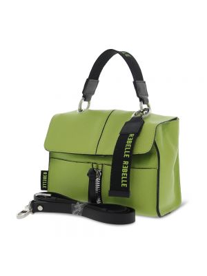 Leder schultertasche mit reißverschluss Rebelle grün