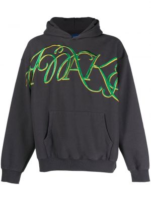 Hoodie mit stickerei aus baumwoll Awake Ny grau