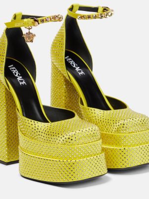 Полуотворени обувки на платформе Versace жълто