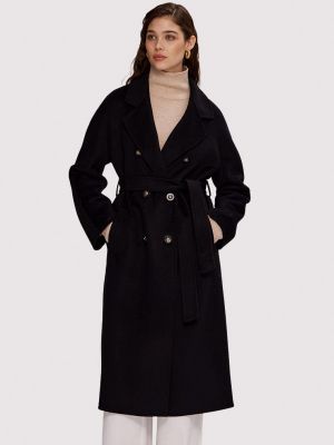 Двубортное пальто Miss Chic черное