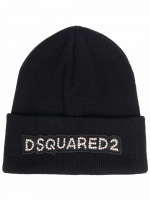 Вълнена шапка Dsquared2 черно
