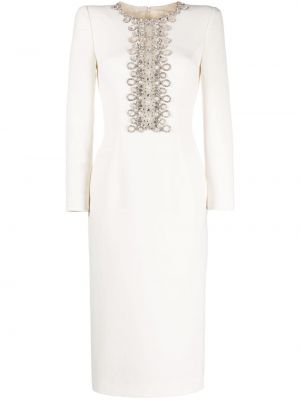 Μίντι φόρεμα με πετραδάκια Jenny Packham λευκό