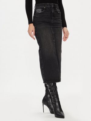 Priliehavá džínsová sukňa Liu Jo čierna