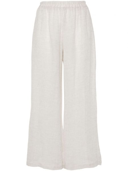 Pantalon palazzo en lin Maurizio Mykonos beige