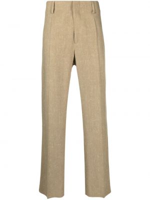 Bavlněné rovné kalhoty Nanushka béžové