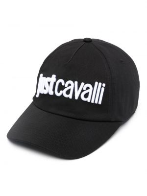 Bombažna kapa s šiltom z vezenjem Just Cavalli