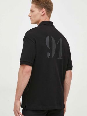 Памучна тениска с дълъг ръкав с принт Armani Exchange черно