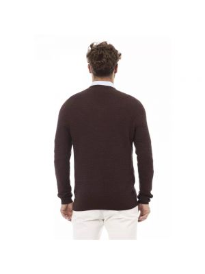 Jersey de lana de lana merino de tela jersey Alpha Studio marrón