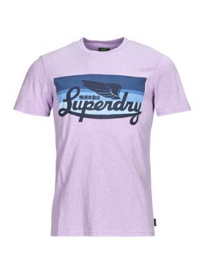 T-shirt a righe Superdry viola